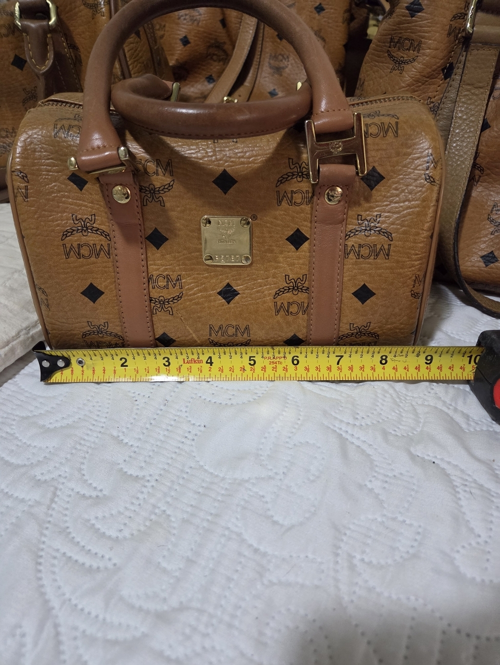 MCM Visetos Cognac Mini Boston Satchel - Picture 14 of 15